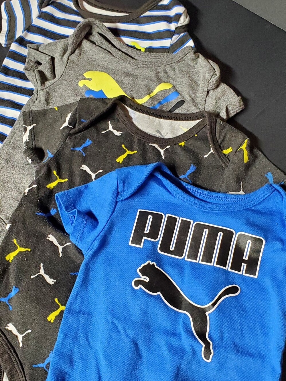 PUMA 4PC SHORT SLEEVE ONESIES 6-9MOS